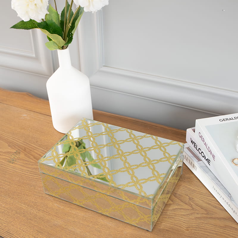 Portagioie a specchio in vetro con